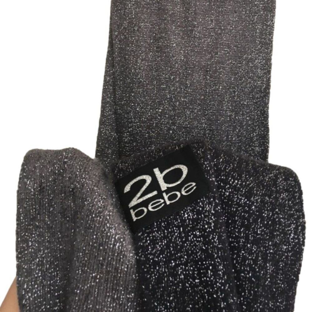 2b Bebe Navy & Gray Metallic Thread Ombré sparkle scarf
